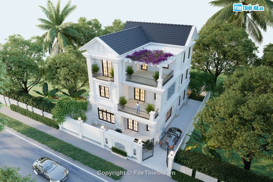 biệt thự 3 tầng,su biệt thự 3 tầng,3d biệt thự 3 tầng,Biệt thự tân cổ điển